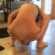 This is my second time shitting in a container on the floor. This time, it was from a rear view. My poop was a little soft, but not runny. I peed first while sitting on the toilet to avoid a real mess. Presented in 720P HD quality.